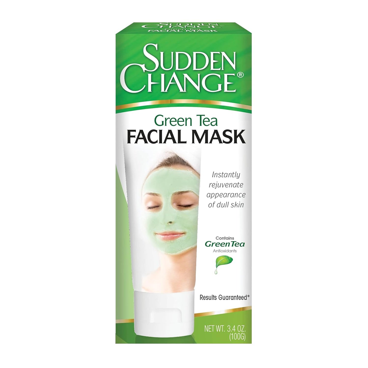 Sudden Change Green Tea Facial Mask â Diminish Wrinkles, Puffiness & More - Improve Texture, Purify Pores & Remove Excess Oil â Made with Antioxidants - Cooling Sensation for Relaxation (3.4 oz)