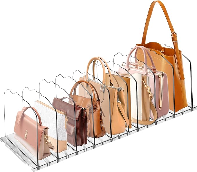 VERONLY 2-Pack Purse Organizer: Adjustable Closet Organizer and Storage, 10-Layer Acrylic Shelf Dividers for Closet Organization â Handbag & Bag Organizers, Ideal Gifts for Moms and Girlfriends