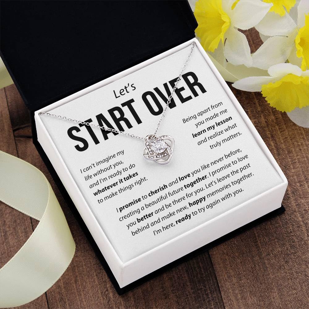 Start Over Necklaces, To My Soulmate Necklace For Women, Gift For Girlfriend, Personalized Birthday Gift For Her Anniversary Valentine, To My Wife Necklace From Husband (Box Standard, Silver)
