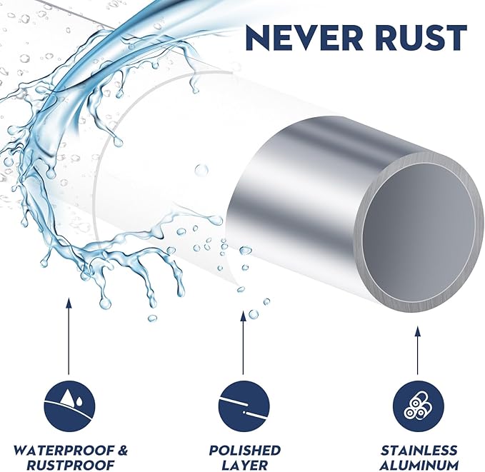 White Curved Shower Curtain Rod 33-78 Inches Adjustable Splicing Design Shower Rods Curved Round Bowed Rust proof, Premium Stainless Steel Need To Drill Shower Curtain Rod for Bathroom, Bathtub, Stall
