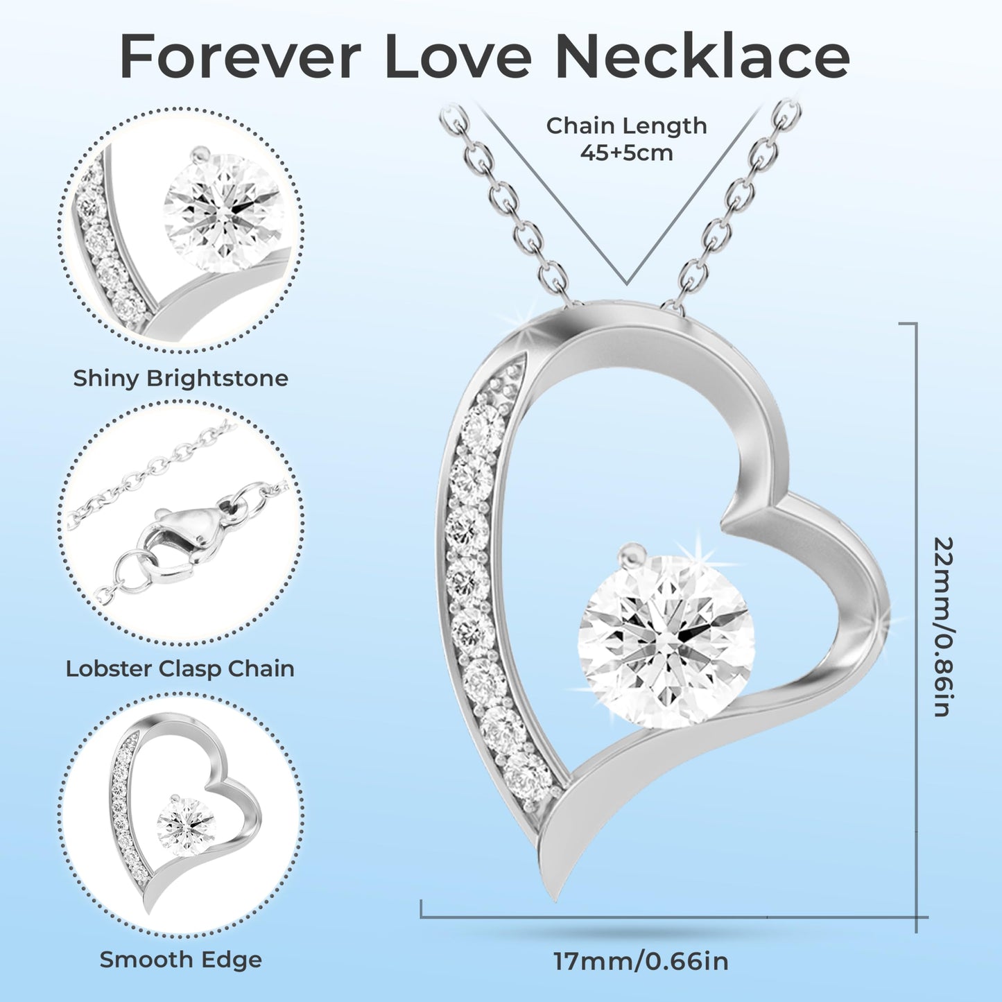 LAZYGIFT Husband To Wife Necklace Present Anniversary Necklace For Wife Birthday To My Hot Doe Soulmate Gift 14k White Gold Finish (Luxury Box)