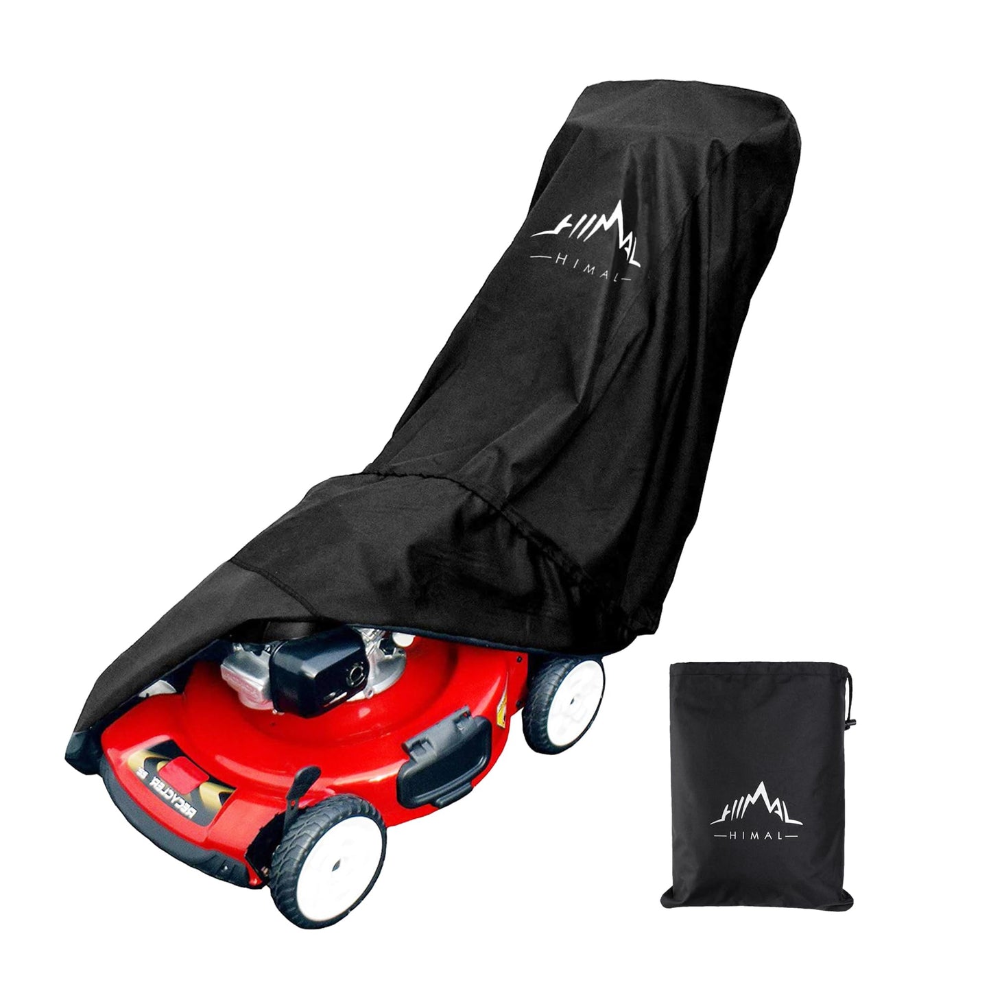 Himal Outdoors Lawn Mower Cover - Heavy Duty 600D Polyester Oxford Waterproof, UV Protection Universal Fit with Drawstring & Cover Storage Bagï¼Black