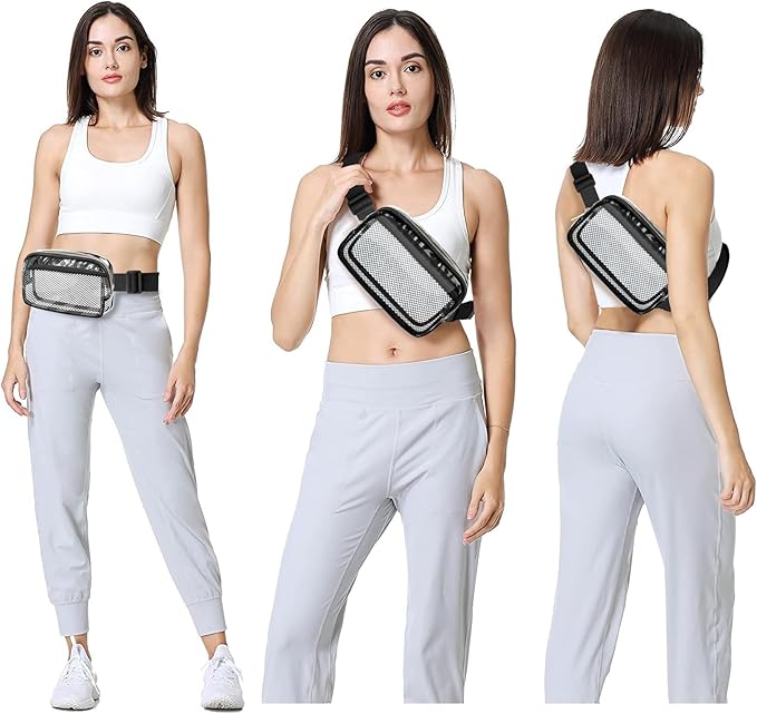 VOROLO Fanny Pack For Women And Men Crossbody Bag Belt Bag with Adjustable Strap Graduation Gifts Clear Pink-1