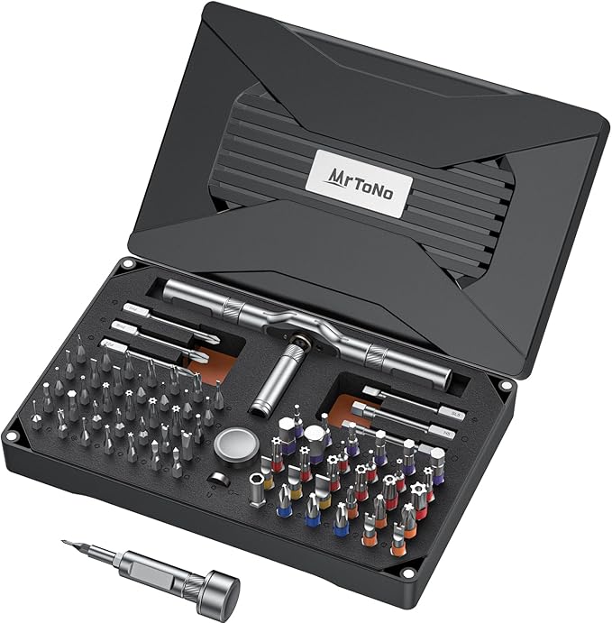 74 in 1 Magnetic Screwdriver Set, Ratchet Screwdriver, Multi Bit Screwdriver Set with Detachable Handle, RepairTool Kit for Furniture, Precision Electronics, Bicycle, DIY, Computer