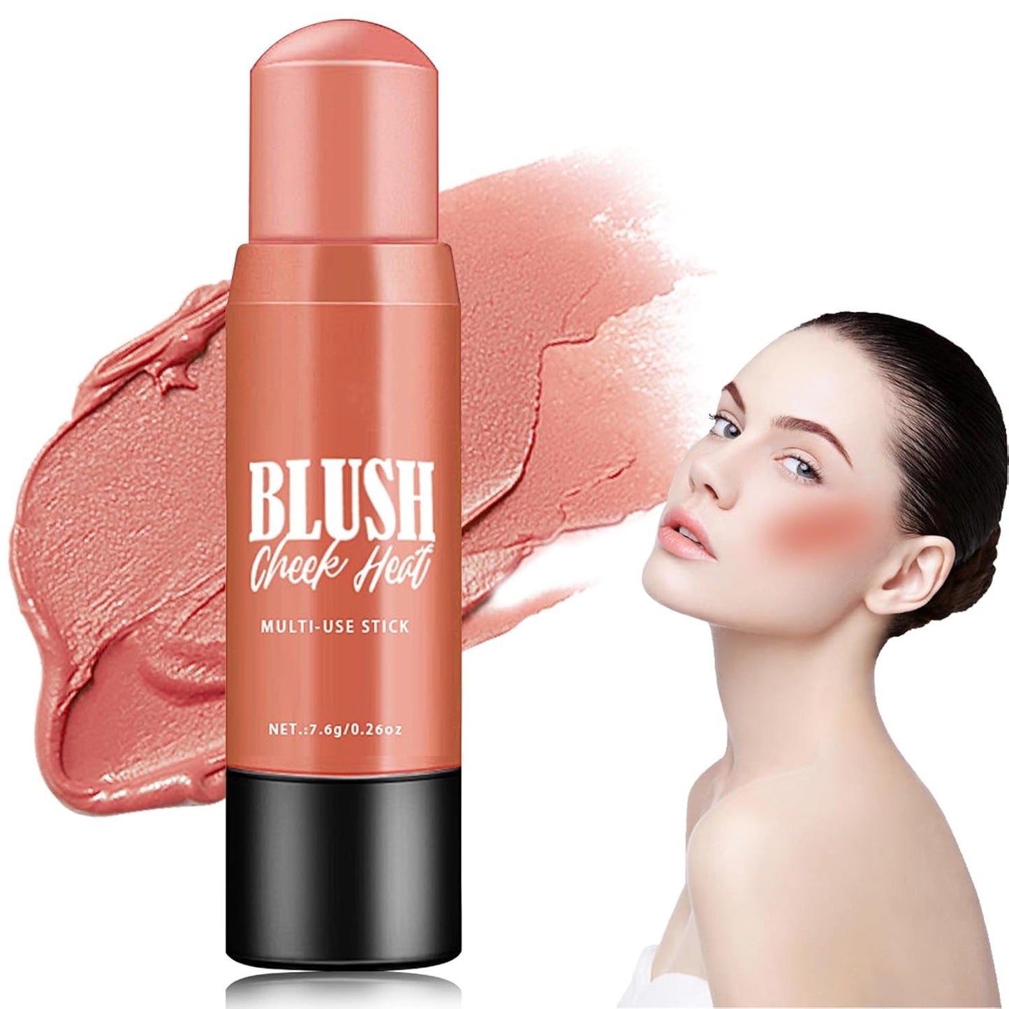Cream Blush Stick Makeup,Blush Stick for All Skin Tones,Easy to Color,Soft Long Lasting Lightweight Blush Face Makeup Stick,Waterproof Multi Stick for Cheeks & Lip & Eyesï¼#103ï¼