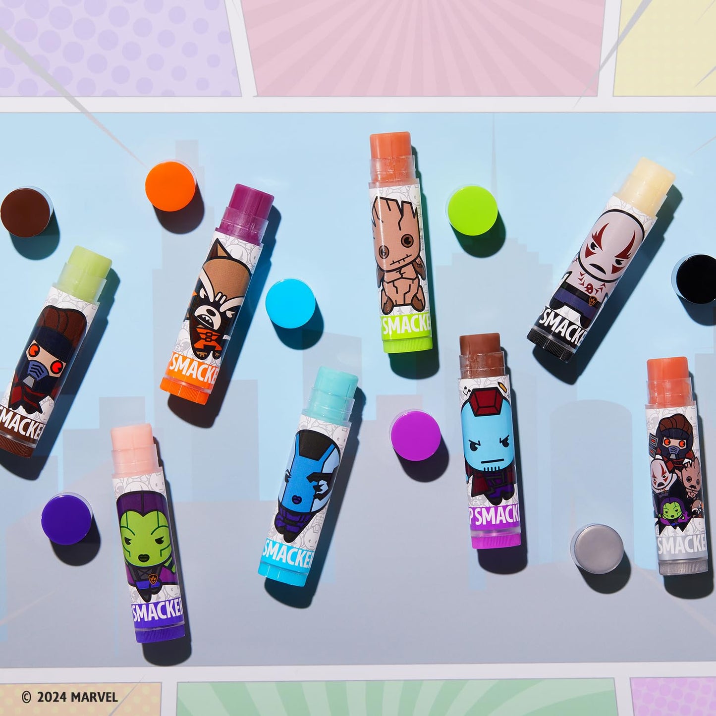 Lip Smacker Marvel Guardians of the Galaxy Party Pack - Hydrating Lip Balm, Hydrating & Protecting - Cruelty-Free