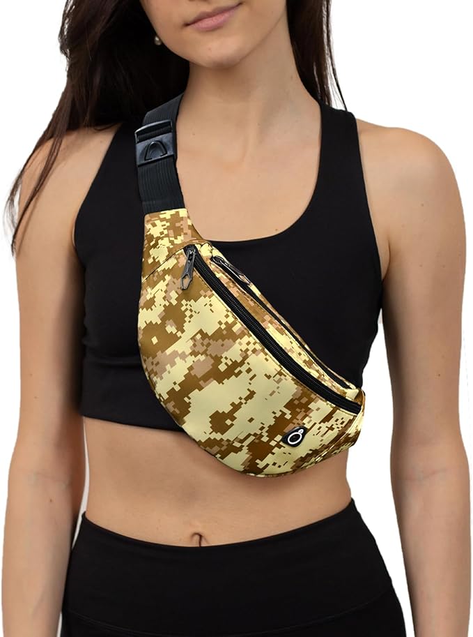 Fanny Packs for Men and Women, Waterproof Sports Waist Pack Bag for Travel Hiking Running Hands-free