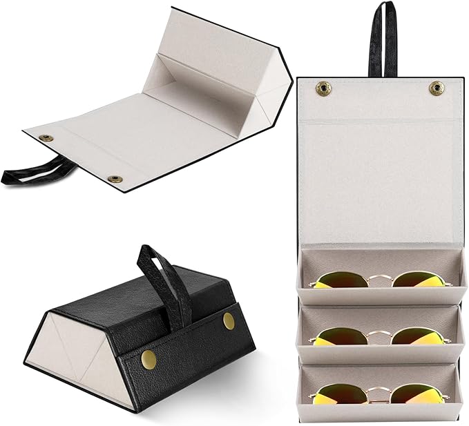 Travel Sunglasses Organizer, Sunglasses Travel Case for Multiple Pairs, Multiple Glasses Travel Case for Women, Men