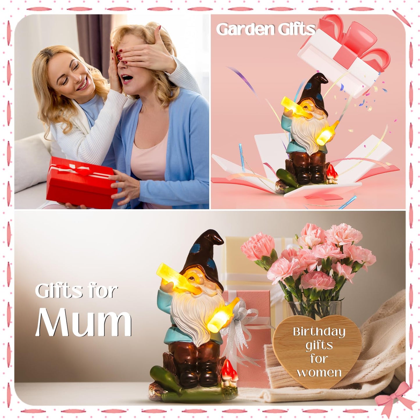 DKJOCKY Gifts for Men,Funny Garden Gnomes Outdoor Decorations for Yard, Solar Drunk Gnomes Drinking Beer, Unique Birthday Gifts for Women, Presents for Mom