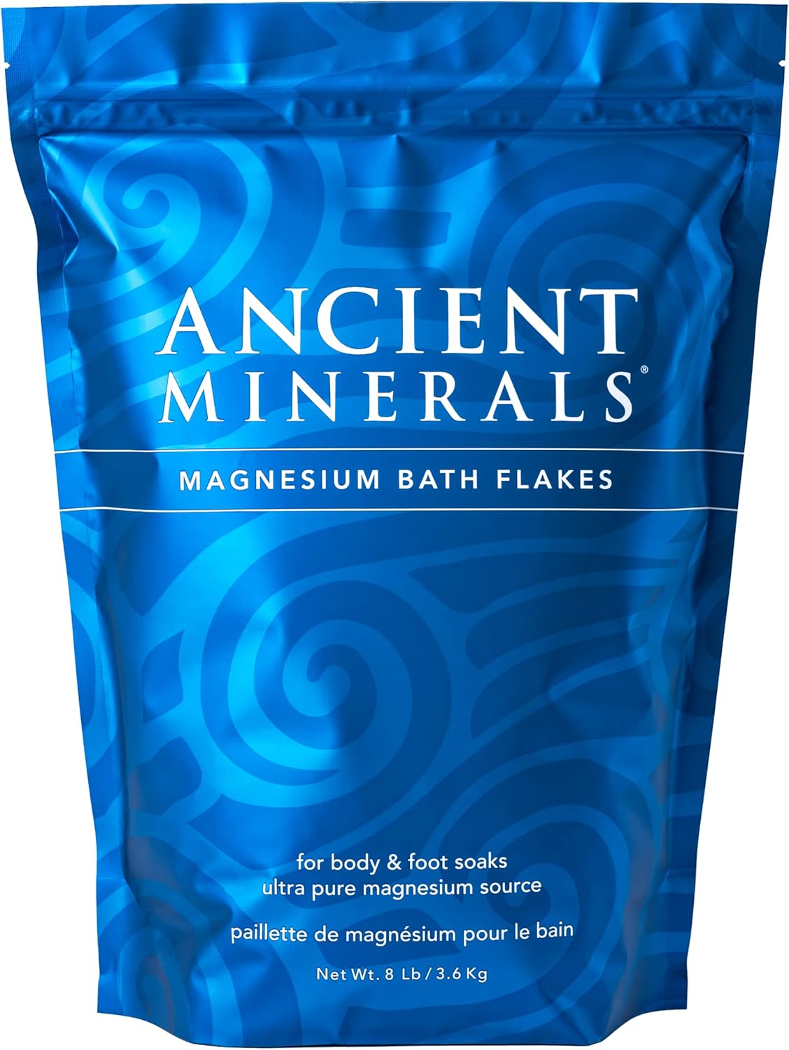 Ancient Minerals Magnesium Bath Flakes â Pure Zechstein Magnesium Chloride for Soaking and Whole-Body Replenishment, 8 lb Bag