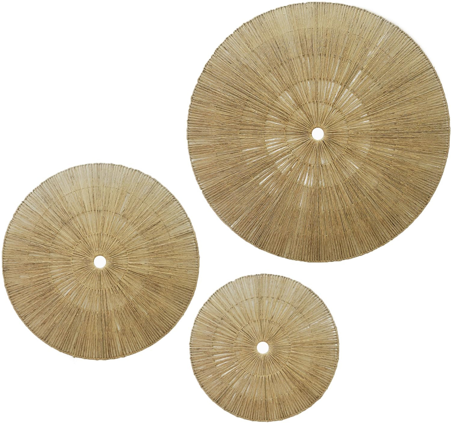 KOLWOVEN 29 Inch Wicker Wall Decor, Set of 3 Wall Basket Decor Diameter 29",23",18",Woven Wall Decor, Boho Above Bed for Bedroom, Living Room or Dining Room (Set 3)