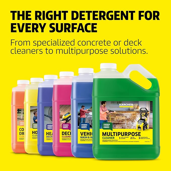Kärcher House & Siding Cleaner, Removes Dirt, and Grime, Highly Concentrated, Makes up to 40 gal of Cleaner, Readily Biodegradable, For Pressure Washers