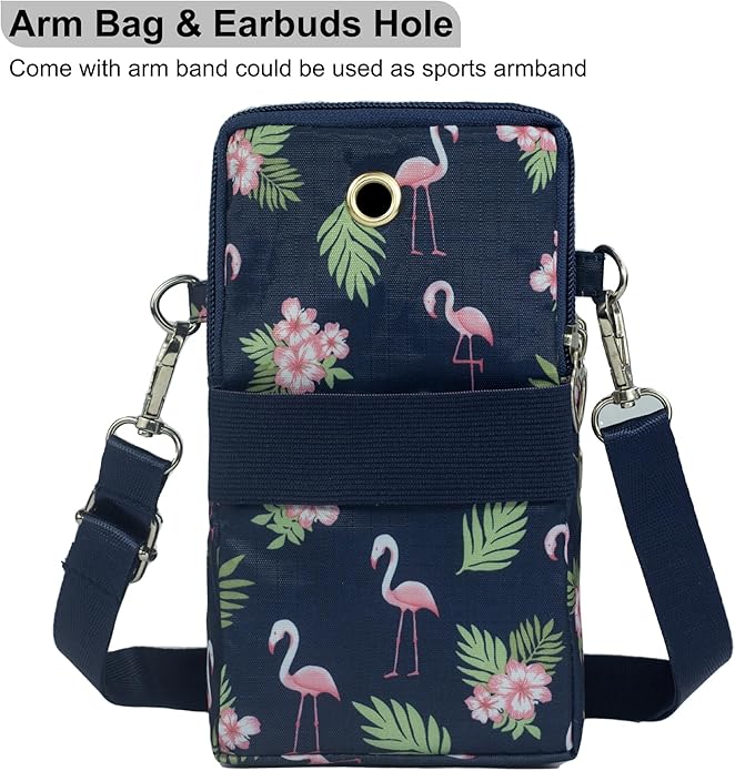 JANKS Small Crossbody Bag for Women - Mini Phone Purses with Crossbody Strap and Wallet - Nylon Arm Bag