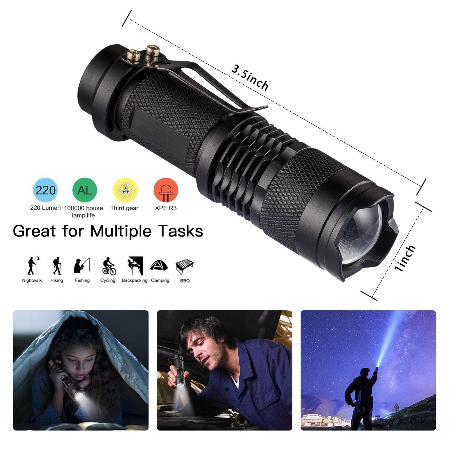 XUANLAN Emergency Survival Kit 13 in 1, Outdoor Survival Gear Tool with Survival Bracelet, Fire Starter, Whistle, Wood Cutter, Water Bottle Clip, Pen (Survival Kit 2)