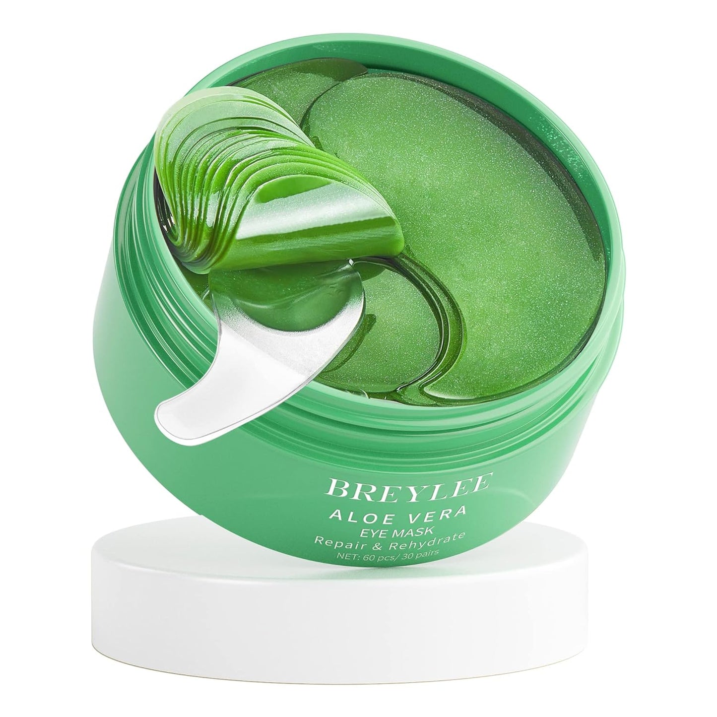 BREYLEE Aloe Vera Eye Masksâ 60 Pcs - Puffy Eyes and Dark Circles Treatments â Look Younger and Reduce Wrinkles and Fine Lines Undereye, Improve and Firm eye Skin - Pure Natural Material Extraction