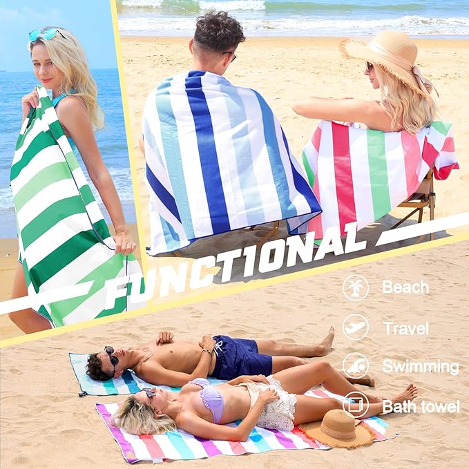 Exclusivo Mezcla Microfiber Quick Dry Beach Towel, Large Lightweight Sandfree Pool Towel for Swimming Camping Travel with Bag (Dark Purple, 30x60 Inches)
