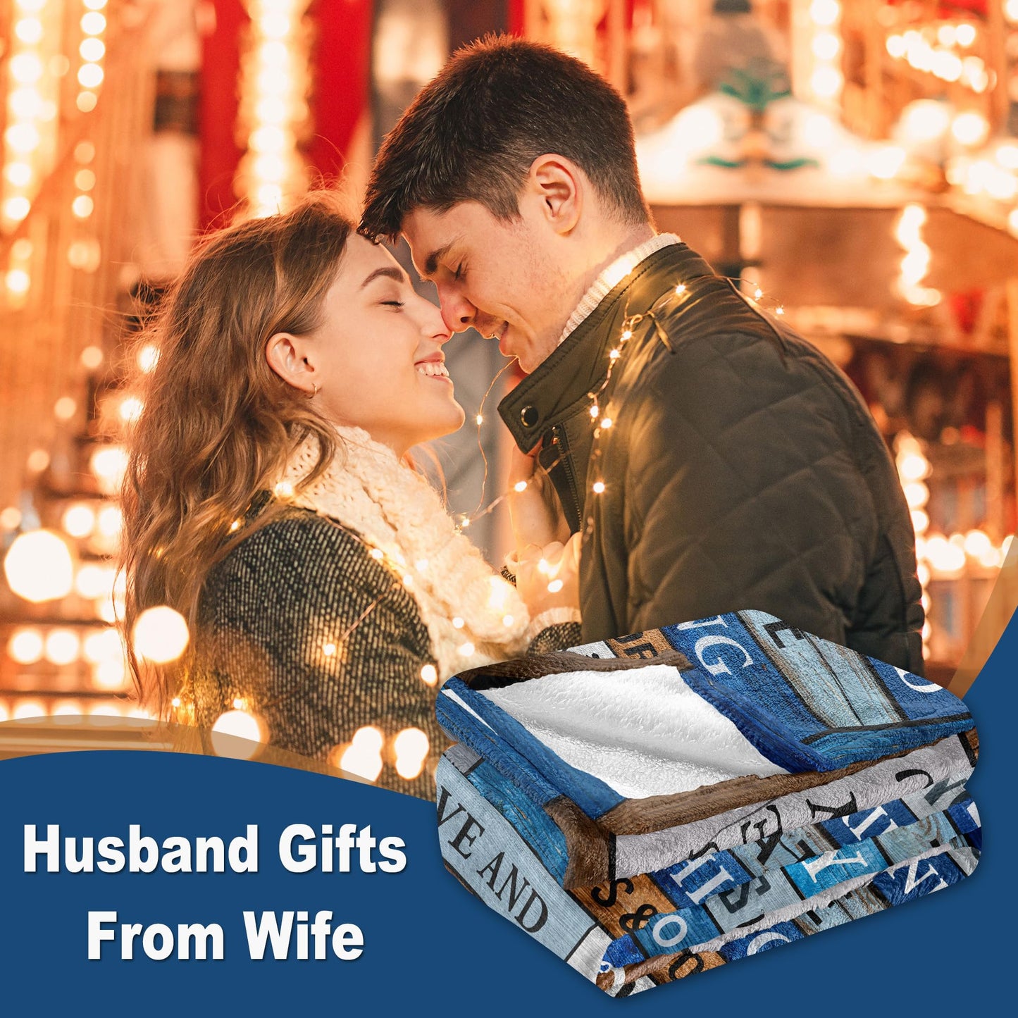 Ryubein Gifts for Husband, Husband Gifts, Husbands Birthday Gift, Hubby Gifts from Wife, Fathers Day Valentines Christmas Wedding for Husbands, Hubby Blanket 50" X 60"