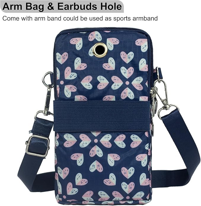 JANKS Small Crossbody Bag for Women - Mini Phone Purses with Crossbody Strap and Wallet - Nylon Arm Bag