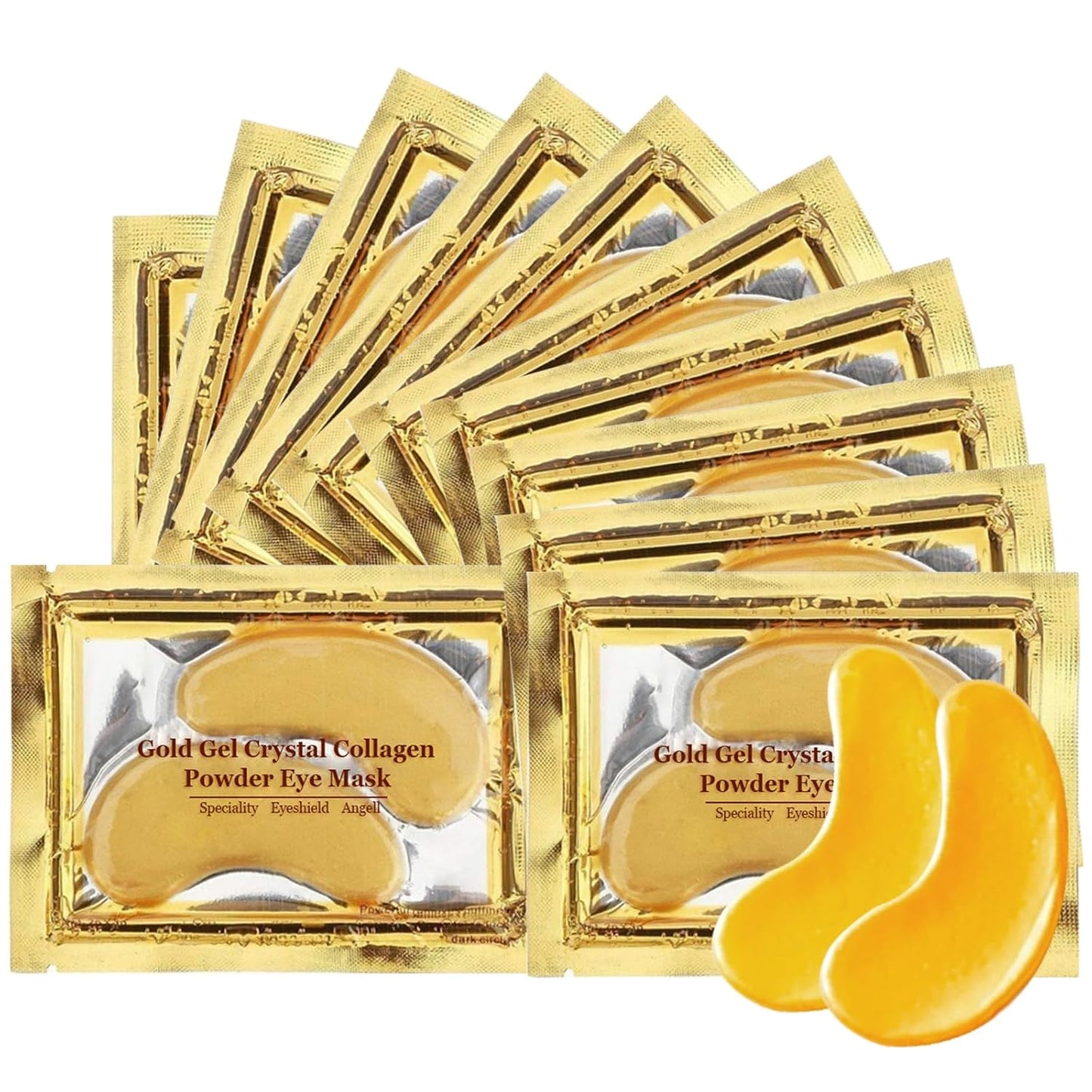 24K Collagen Under Eye Mask, 30 Pairs Crystal Gold Under Eye Patches For Puffy Eyes and Dark Circles â Look Less Tired and Reduce Wrinkles and Fine Lines (Gold)