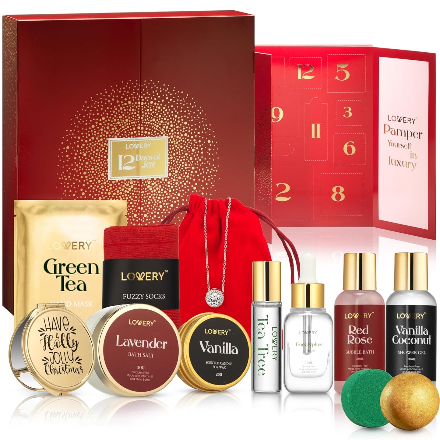 Birthday Gifts for Her, 12 Day Beauty Surprises, Wedding Gifts for Adults, Birthday Gifts for Women & Men, Anniversary Ideas, Beauty & Spa - Bath & Body Care Gift Set