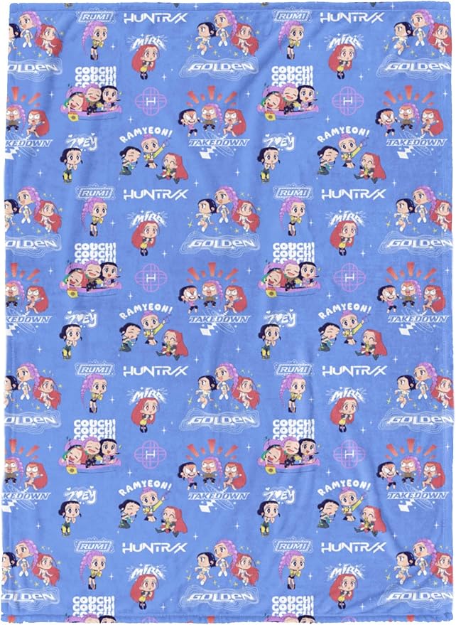 Jay Franco Kids Plush Throw Blanket â Ultra Soft Cozy Plush Fleece for Bed, Couch, Sofa, Home Décor, Official Licensed Huntrix, Purple - Kpop Demon Hunters, 60x90 - Large Blanket