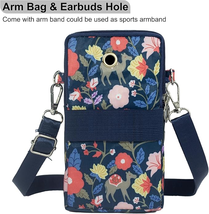 JANKS Small Crossbody Bag for Women - Mini Phone Purses with Crossbody Strap and Wallet - Nylon Arm Bag