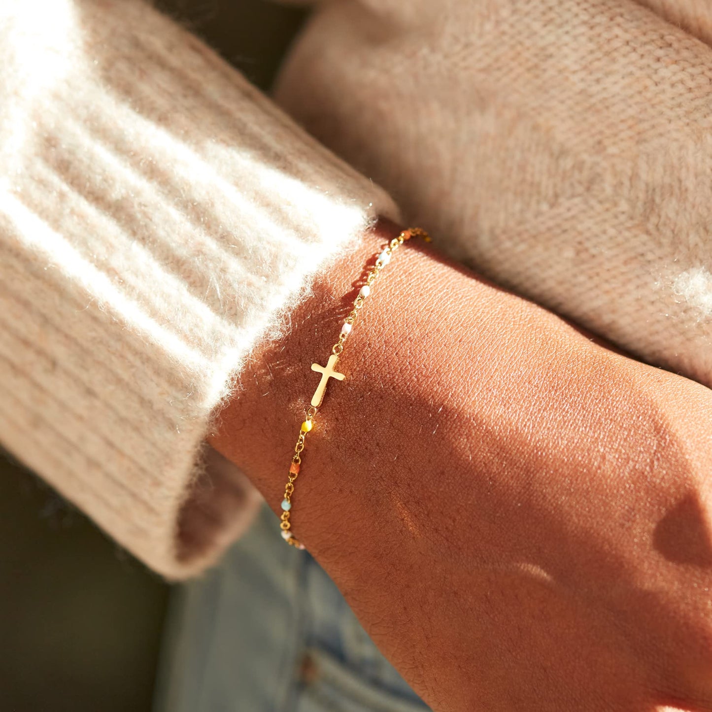 STORYJEWELLERY Gifts for Sister from Sisters, S925 Cross Bracelets, Unique Sister Birthday Gifts, Mothers Day Presents for Sisters