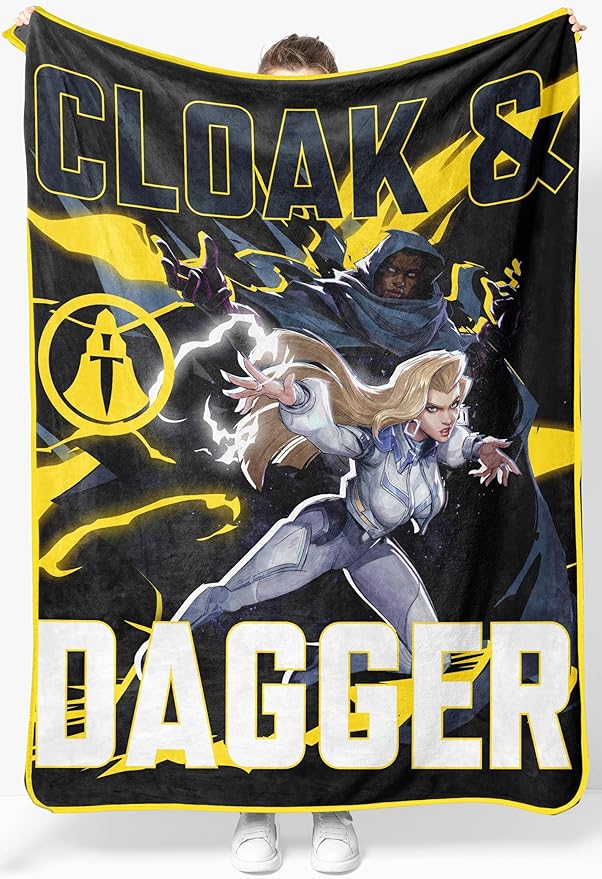 Jay Franco Kids Plush Throw Blanket â Soft & Cozy Fleece Throw for Bedroom & Couch Décor, Official Licensed Product, Multi - Marvel Rivals Clock & Dagger, 46x60 - Throw Blanket