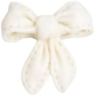 O'Creme Edible Gumpaste Cake Toppers, White Bows 0.7" x 0.7" - for Cake Decorating - Sugar Paste for Cakes, Cupcake Toppers - Birthday Party, Wedding, Baby Shower - Set of 18