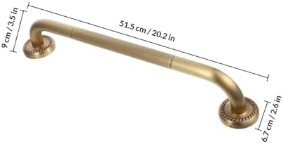 VALICLUD Elderly Safety Handrail Bathroom Grab Bar Antique Brass Shower Grab Handle Wall-Mounted Non-Slip Bathtub Support Bar for Seniors and Disabled