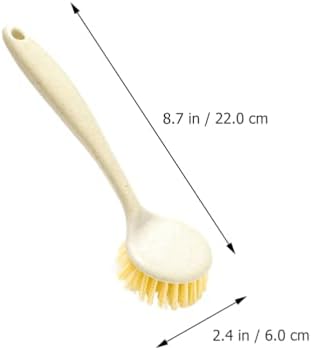Uonlytech Kitchen Dish Scrubber Brush Long Handle Durable Pan and Sink Cleaner with Hanging Hole Multipurpose Lightweight Stove Cleaning Tool for Home