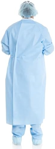 HALYARD Basics Non-Reinforced Surgical Gown with Towel, Hook and Loop Closure, Sterile, Blue, 99285 (Case of 20)