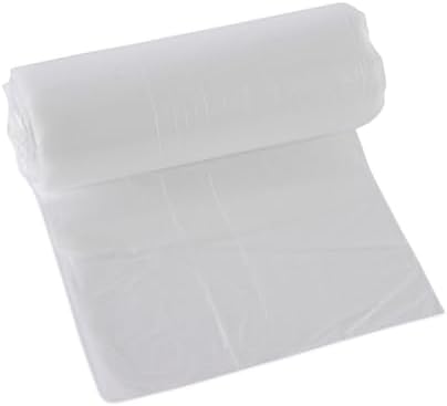 Boardwalk 16 Gallon High-Density Can Liners - 1000 Count Bulk Commercial Trash Bags, 6 Micron Star-Seal, Coreless Perforated Roll, Clear (24"x33")