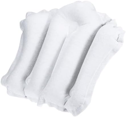 PATIKIL Inflatable Bath Pillow with Suction Cups, Terry Cloth Covered Shell Shape Bath Pillow Neck Support for Bathtub Hot Tub, White