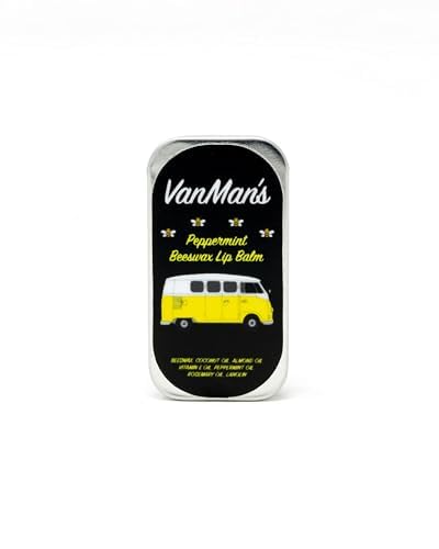 Vanmanâs - Handmade Peppermint Beeswax Lip Balm (3 Pack) - Peppermint Lip Balm with Rosemary, Almond and Coconut Oil - Bee Balm with Vitamin E - Ideal for Dry Lips