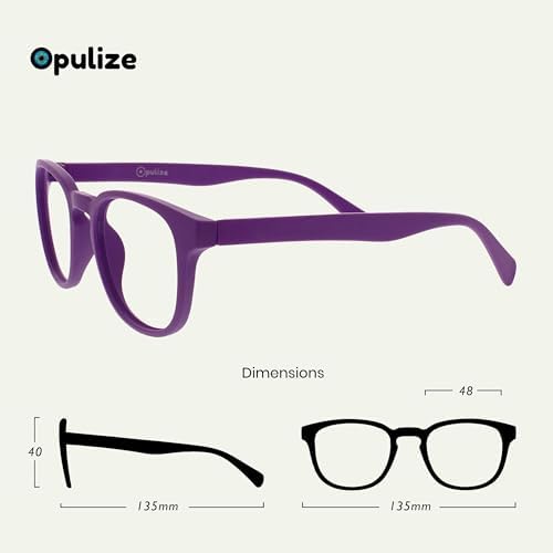 OPULIZE POP Reading Glasses for Women Men,Scratch Resistant Round Matt Frame with Spring Hinges, Purple, Green +3.00 (Pack of 2)