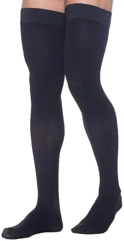 Sigvaris Dynaven 972 20-30 Men's Closed Toe Thigh High Compression Stockings Black XS Short