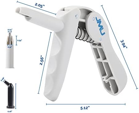 JMU 10 Pack Dental Composite Gun Dispenser Applicator Autoclavable, Comes with 50 Unidose Copsules Cartridge Tips, Plastic Caps