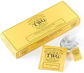 TWG Tea | Geisha Blossom Tea | Green Tea | Passionfruit & Marigold Petals | 15 Hand Sewn Cotton Teabags | Gift Set