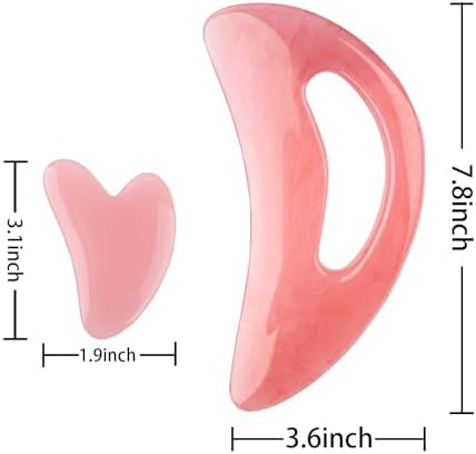 FDKJEJC Body Gua Sha Tool Cellulite Guasha Tool for Body Large Body Massage Tools (Natural Resin) Lymphatic Drainage Tool Guasha Tool for Face，Back, Legs, Women's Body Shaping Tools (Pink)
