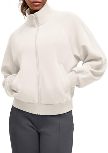 G4Free Smoofit Modal Soft Women's Zip Up Jackets Loose Fit Mock Neck Casual Tops with Pockets