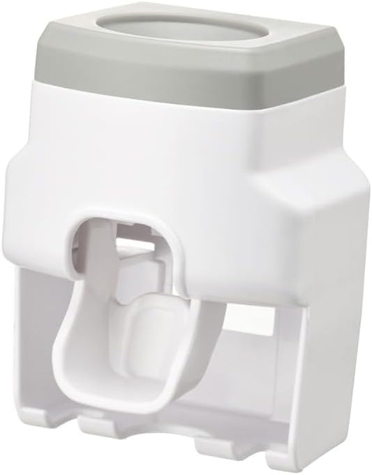 Automatic Toothpaste Dispenser Wall Mounted-Hands-Free Toothpaste Squeezer with 2 Toothbrush Holders & Strong Adhesive - Smart Bathroom Organizer for All Ages