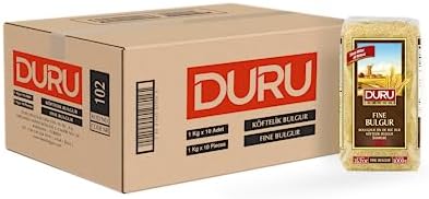 Duru Fine Bulgur, 1 Kg x 10 Pieces, Wheat Berries, 100% Natural and Certificated, High Fiber and Protein, Non-GMO