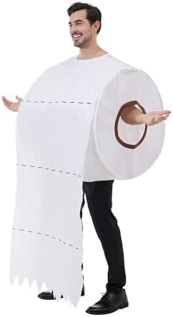 EraSpooky Funny Toilet Paper Roll Costume for Adults Tissue Outfit for Halloween