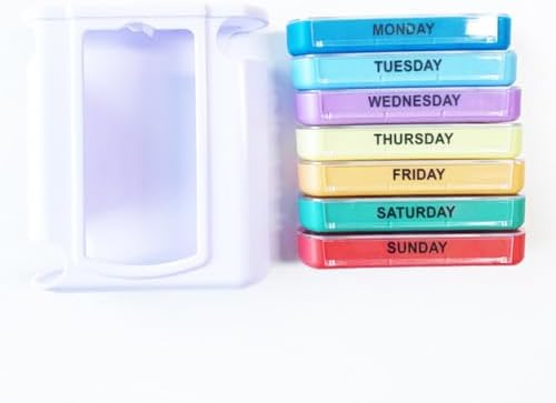 iplusmile Weekly Plastic Pill Organizer 28-Compartment Portable Drawer Medicine Case Container for Travel and Daily Medication Management