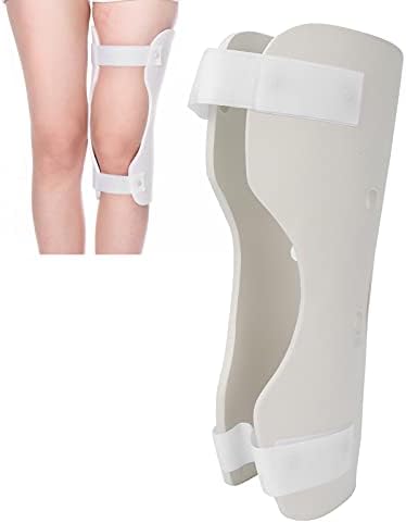 Knee Immobilizer Breathable Knee Brace for Men and Women Lightweight Foam Straight Leg Support Knee Splint for Knee Joint Pain Relief(Left leg)