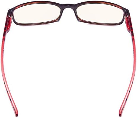 CessBlu UV Protection Computer Reading Glasses with Polka Dots Pattern Blue Light Filter Reader Eyeglasses for Women(Red)+3.0