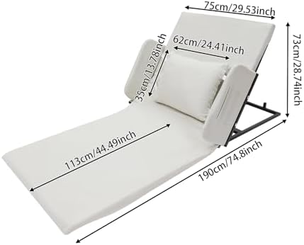 Electric Lifting Backrest with Armrests for Elderly Adjustable White Lift Bed Soft Cushion Capacity Easily Getting Up Pregnant Women Patient Handicap Back Lumbar Support 2-80° Angle 600W 110V