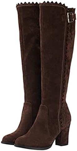 Elegant Round Toe Knee High Boots with Side Zipper for Women