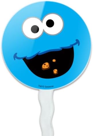 Sesame Street Cookie Monster Face Cupcake Picks Toppers Decoration Set of 6